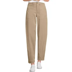 Women's Chino High Rise Barrel Leg Utility Ankle Pants