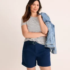 Women's Chino High Rise Pleated 7" Shorts