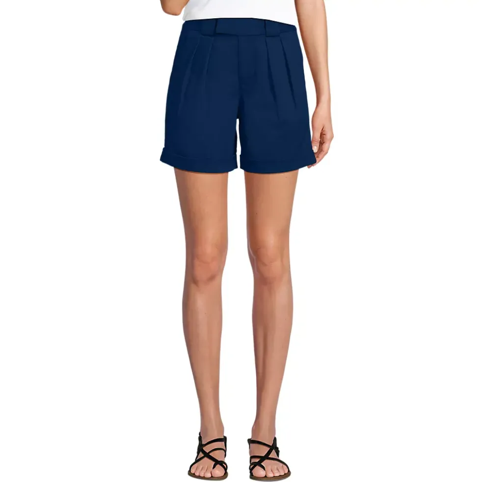 Women's Chino High Rise Pleated 7" Shorts