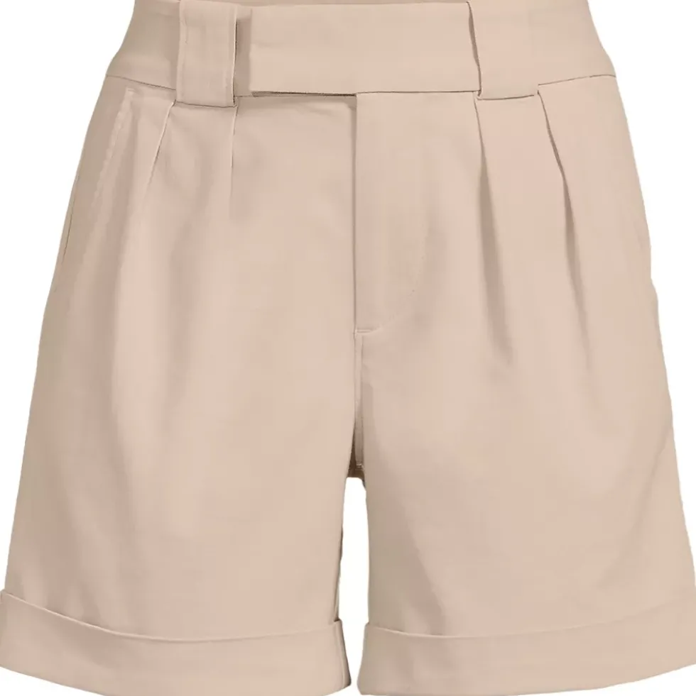Women's Chino High Rise Pleated 7" Shorts