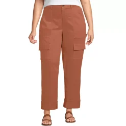 Women's Chino Mid Rise Straight Leg Cargo Ankle Pants