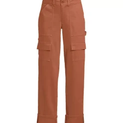 Women's Chino Mid Rise Straight Leg Cargo Ankle Pants