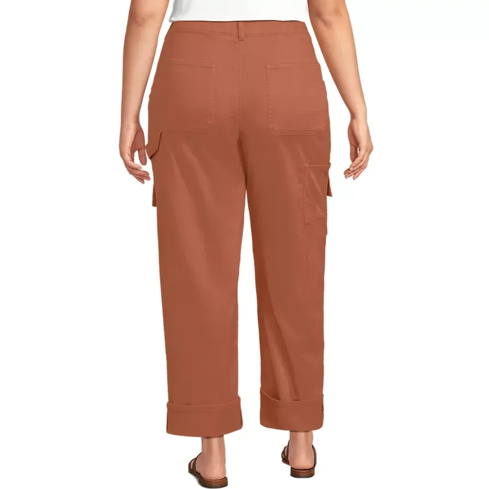 Women's Chino Mid Rise Straight Leg Cargo Ankle Pants
