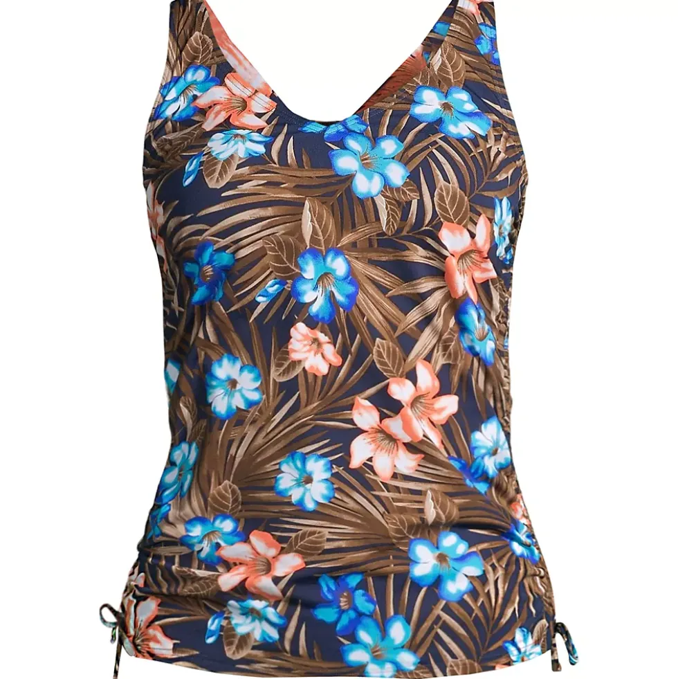 Women's Chlorine Resistant Adjustable Underwire Tankini Swimsuit Top
