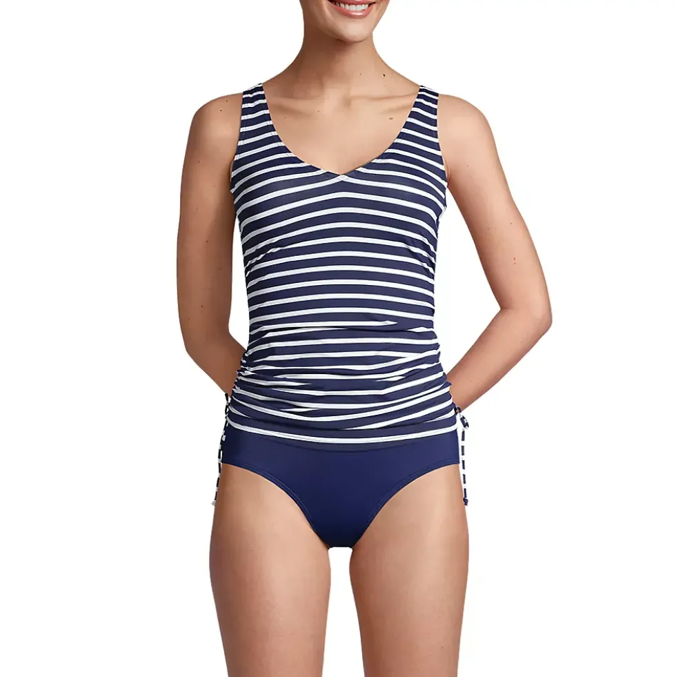 Women's Chlorine Resistant Adjustable Underwire Tankini Swimsuit Top