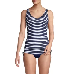 Women's Chlorine Resistant Adjustable Underwire Tankini Swimsuit Top