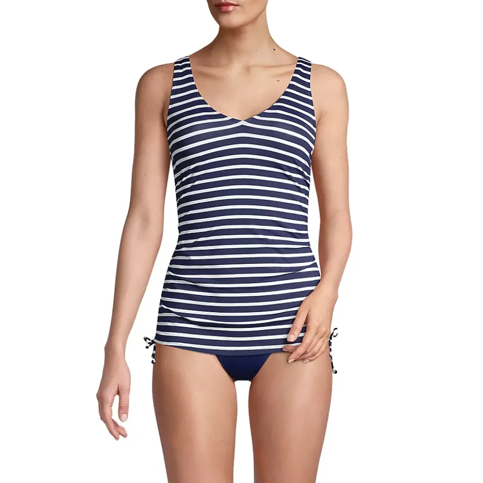 Women's Chlorine Resistant Adjustable Underwire Tankini Swimsuit Top