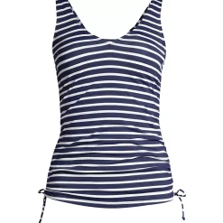 Women's Chlorine Resistant Adjustable Underwire Tankini Swimsuit Top