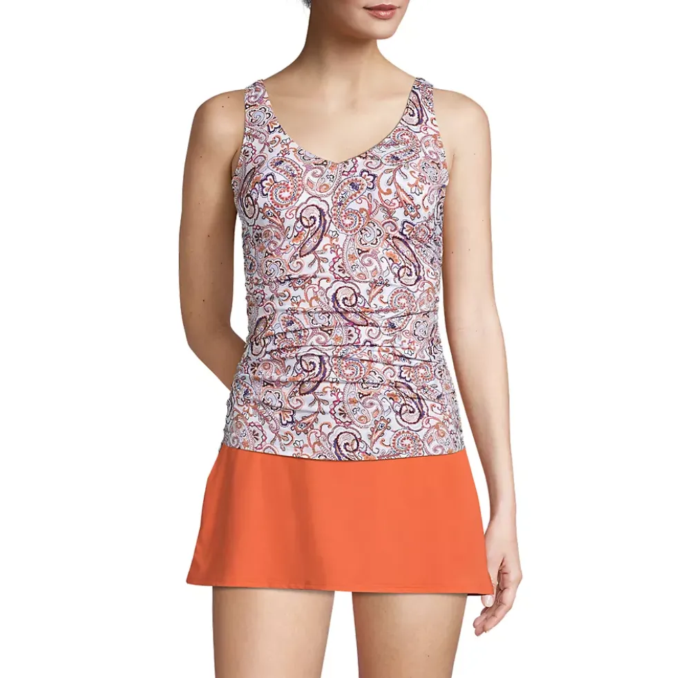Women's Chlorine Resistant Adjustable Underwire Tankini Swimsuit Top