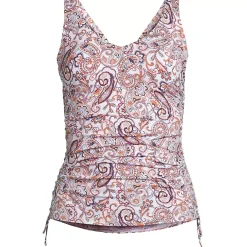 Women's Chlorine Resistant Adjustable Underwire Tankini Swimsuit Top