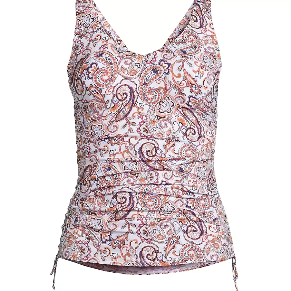Women's Chlorine Resistant Adjustable Underwire Tankini Swimsuit Top