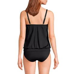 Women's Chlorine Resistant Blouson Tankini Swimsuit Top