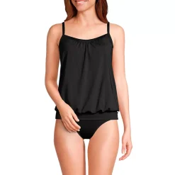 Women's Chlorine Resistant Blouson Tankini Swimsuit Top