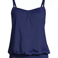 Women's Chlorine Resistant Blouson Tankini Swimsuit Top