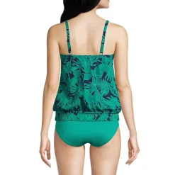 Women's Chlorine Resistant Blouson Tankini Swimsuit Top