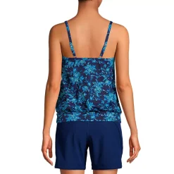 Women's Chlorine Resistant Blouson Tankini Swimsuit Top