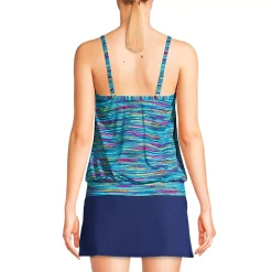 Women's Chlorine Resistant Blouson Tankini Swimsuit Top