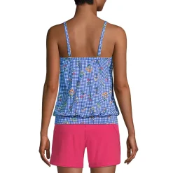 Women's Chlorine Resistant Blouson Tankini Swimsuit Top