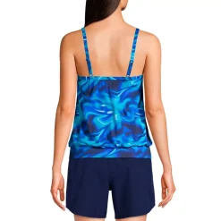Women's Chlorine Resistant Blouson Tankini Swimsuit Top