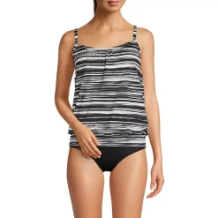 Women's Chlorine Resistant Blouson Tankini Swimsuit Top