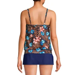 Women's Chlorine Resistant Blouson Tankini Swimsuit Top