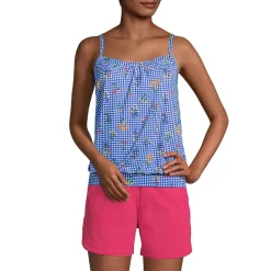 Women's Chlorine Resistant Blouson Tankini Swimsuit Top