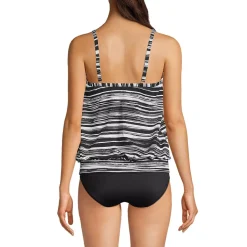 Women's Chlorine Resistant Blouson Tankini Swimsuit Top