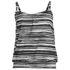 Women's Chlorine Resistant Blouson Tankini Swimsuit Top