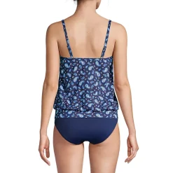 Women's Chlorine Resistant Blouson Tankini Swimsuit Top