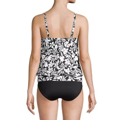 Women's Chlorine Resistant Blouson Tankini Swimsuit Top