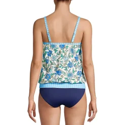 Women's Chlorine Resistant Blouson Tankini Swimsuit Top