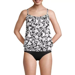 Women's Chlorine Resistant Blouson Tankini Swimsuit Top
