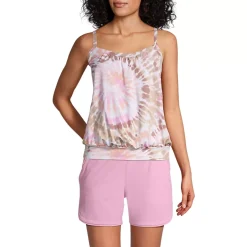 Women's Chlorine Resistant Blouson Tankini Swimsuit Top