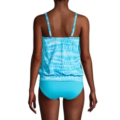 Women's Chlorine Resistant Blouson Tankini Swimsuit Top