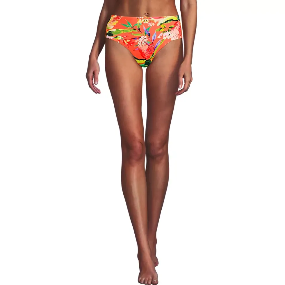 Women's Chlorine Resistant Classic Mid Waist Bikini Bottoms