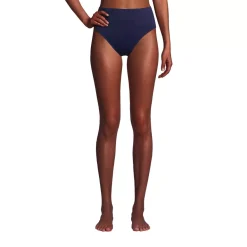 Women's Chlorine Resistant High Leg High Waisted Bikini Swim Bottoms