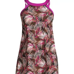 Women's Chlorine Resistant High Neck Swim Dress One Piece Swimsuit
