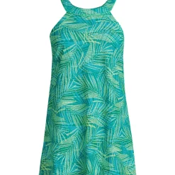 Women's Chlorine Resistant High Neck Swim Dress One Piece Swimsuit