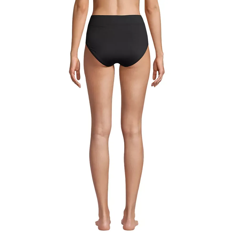 Women's Chlorine Resistant High Waisted Bikini Swim Bottoms