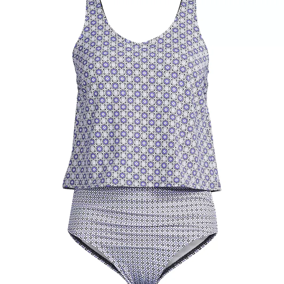 Women's Chlorine Resistant One Piece Fauxkini Swimsuit
