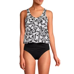 Women's Chlorine Resistant One Piece Fauxkini Swimsuit