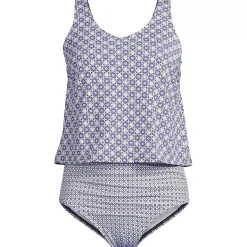 Women's Chlorine Resistant One Piece Fauxkini Swimsuit