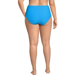 Women's Chlorine Resistant Ottoman Rib High Waisted Bikini Bottoms