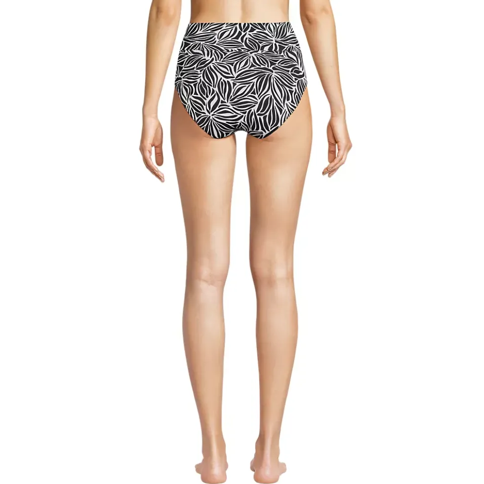 Women's Chlorine Resistant Pinchless High Waisted Bikini Bottoms