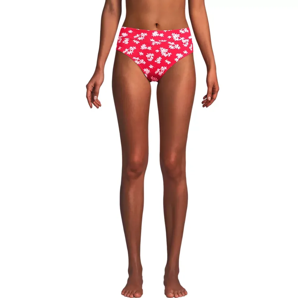 Women's Chlorine Resistant Pinchless High Waisted Bikini Bottoms