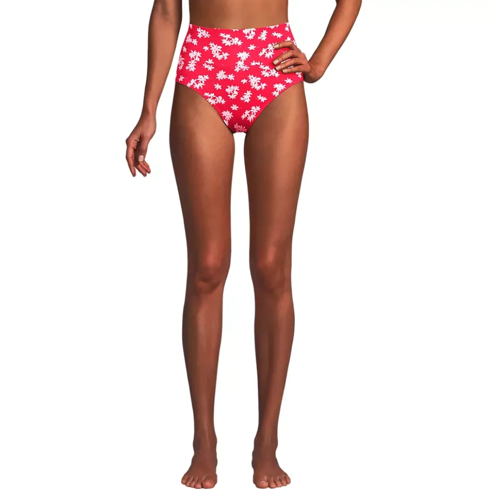Women's Chlorine Resistant Pinchless High Waisted Bikini Bottoms