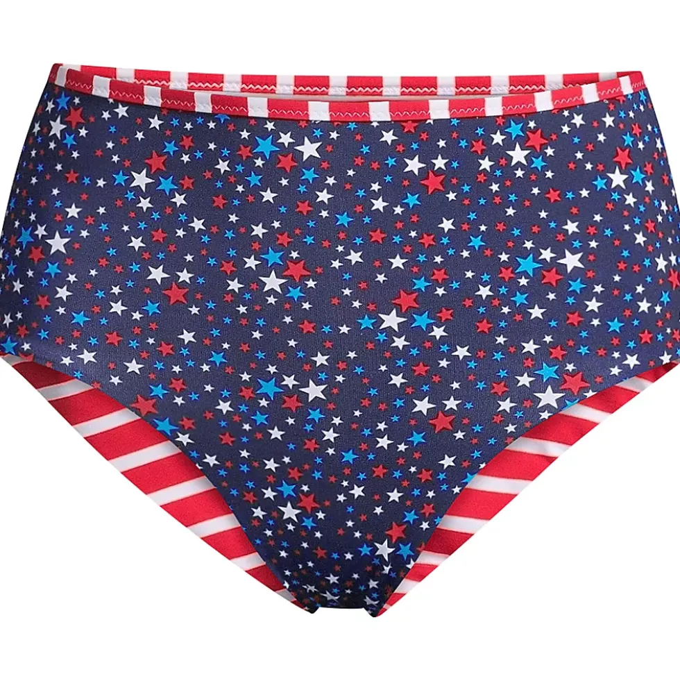 Women's Chlorine Resistant Reversible High Waisted Bikini Bottoms