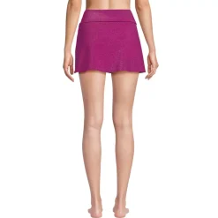 Women's Chlorine Resistant Shine Twist Front Mini Swim Cover-up Skirt