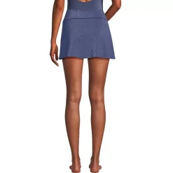 Women's Chlorine Resistant Shine Twist Front Mini Swim Cover-up Skirt