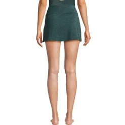 Women's Chlorine Resistant Shine Twist Front Mini Swim Cover-up Skirt